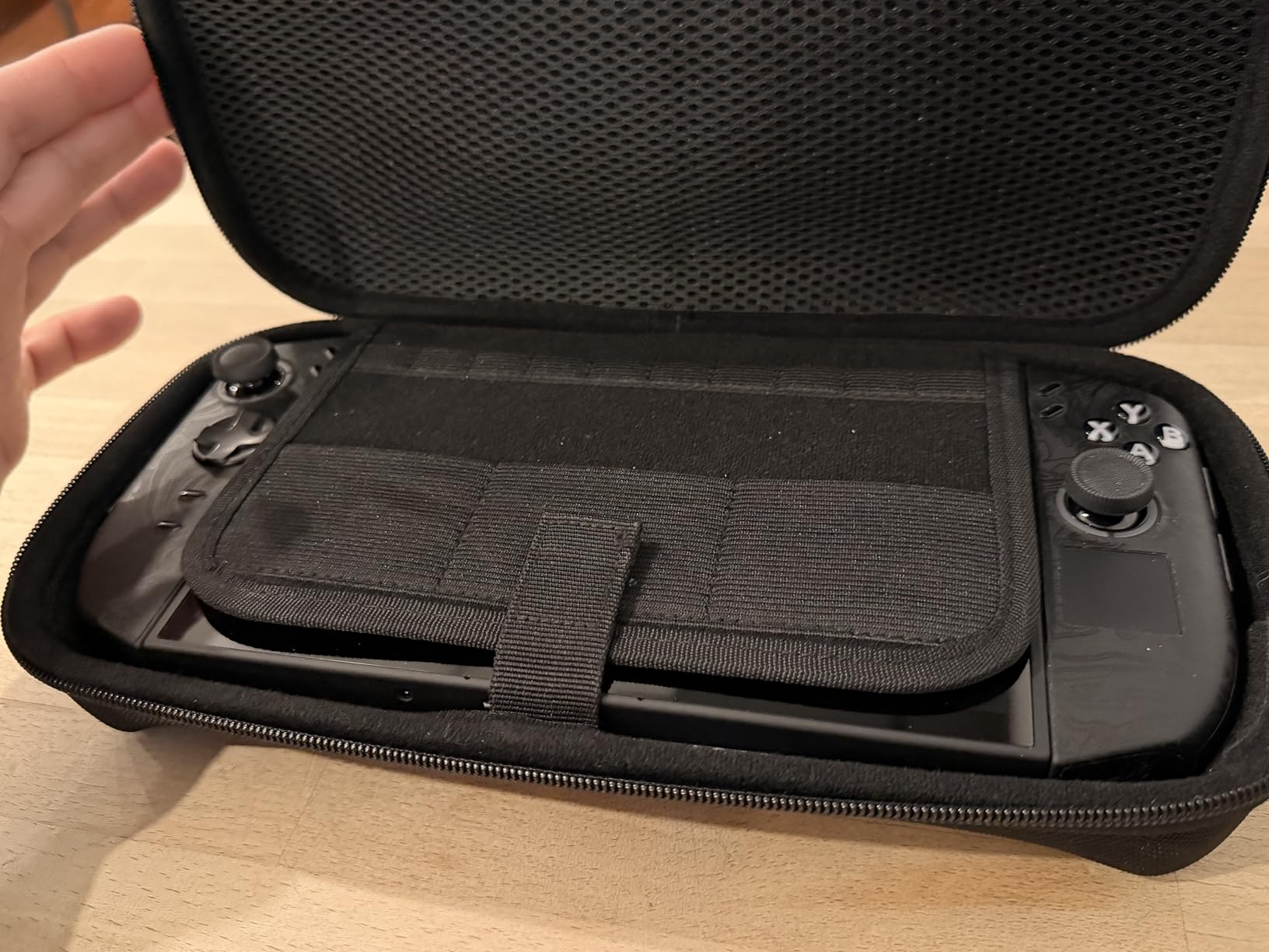 ivoler Carrying Case for Lenovo Legion Go S 2025 - Black+Purple | Portable Hard Shell Pouch Travel Bag Built-in Gaming Charger Dock Storage, Holds 8 MicroSD and 2 Credit Sized Cards customer photo 1