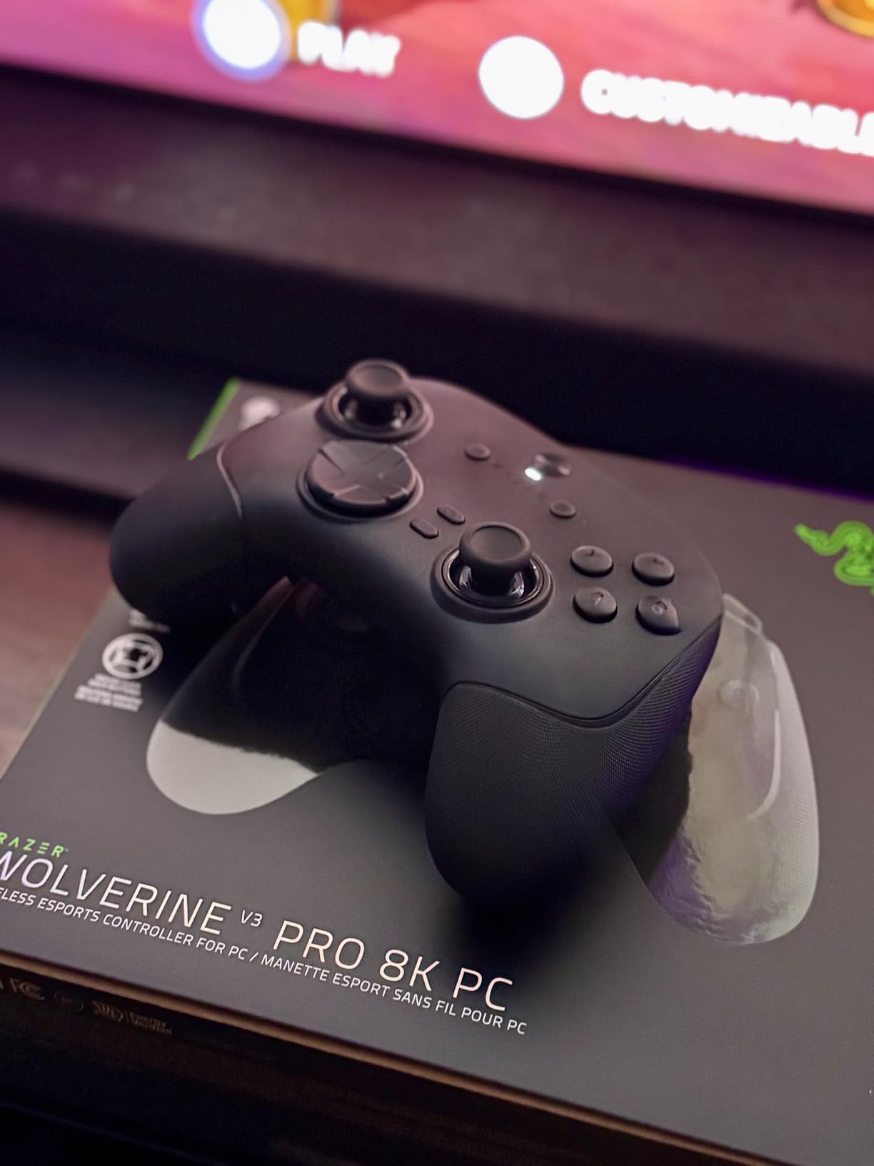 Razer Wolverine V3 Pro 8K PC Wireless Gaming Controller, Black | 8000 Hz Polling Rate, TMR Thumbsticks with Swappable Caps, 36 Hr Battery, 6 Remappable Buttons, Fast Triggers, Carrying Case customer photo 1