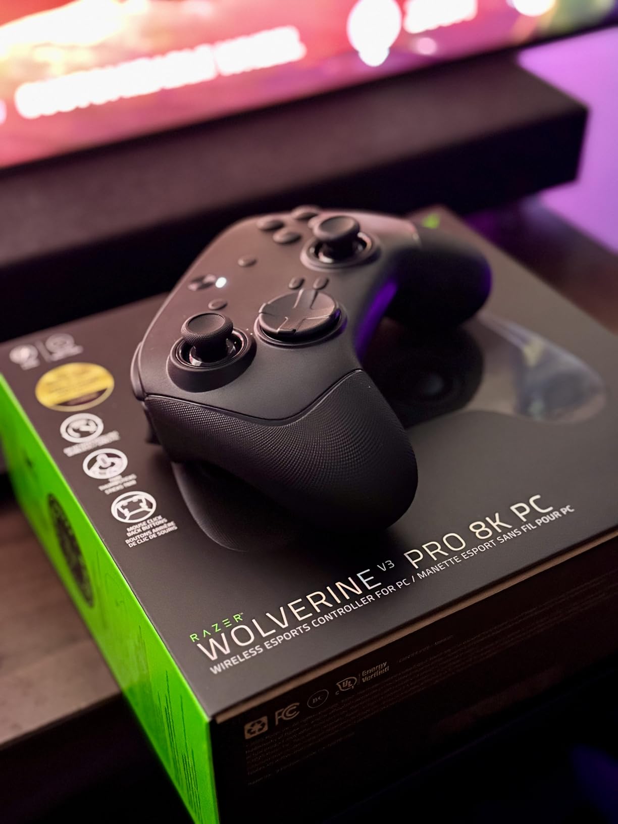 Razer Wolverine V3 Pro 8K PC Wireless Gaming Controller, Black | 8000 Hz Polling Rate, TMR Thumbsticks with Swappable Caps, 36 Hr Battery, 6 Remappable Buttons, Fast Triggers, Carrying Case customer photo 2
