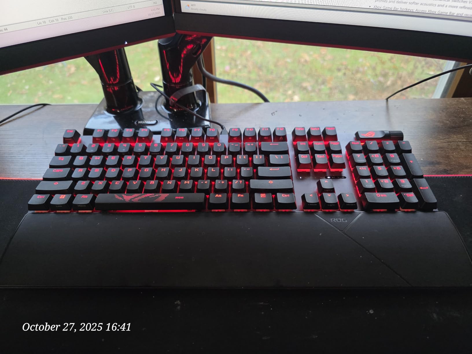 ASUS ROG Strix Scope II X Wired USB Mechanical Gaming Keyboard - 100% Full-Size, Hot Swappable Pre-lubed ROG NX Snow V2 Linear Switches, PBT Keycaps, RGB, PC/Mac Support - Black customer photo 1