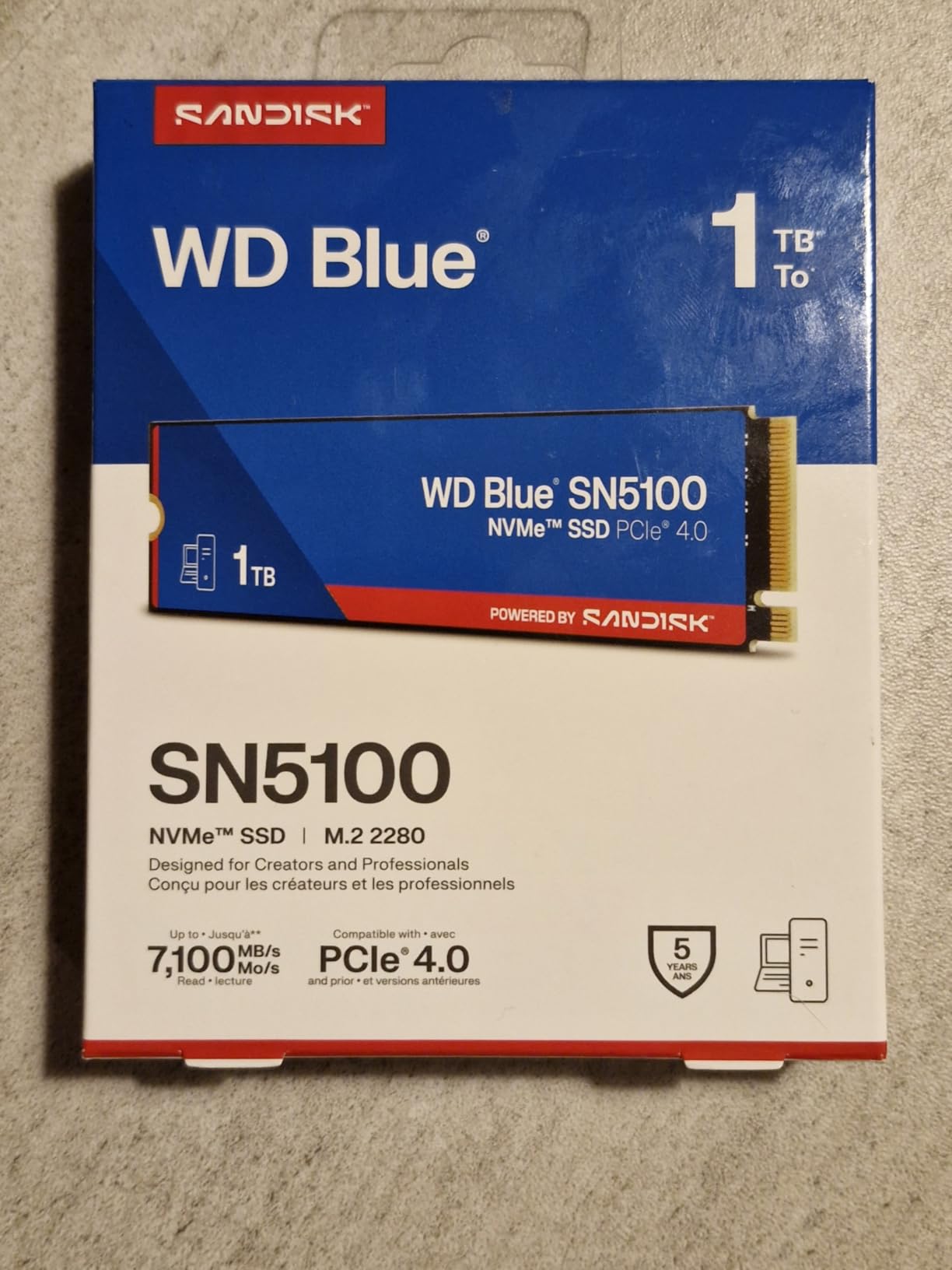 WD Blue SN5100 1TB NVMe SSD - M.2 2280, PCIe Gen 4.0, Up to 7,100MB/s customer photo 2