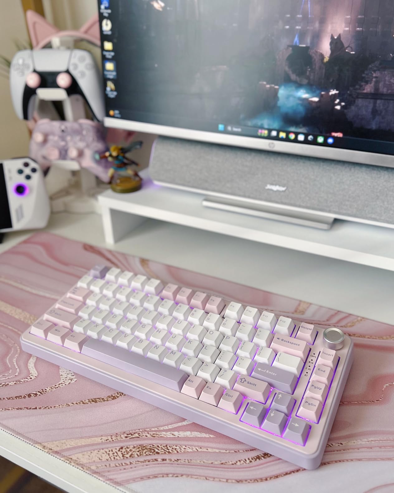 YUNZII B75 PRO 75% Wireless Mechanical Keyboard (Dark Grey, Milk Switch), Hot Swap Keyboard with Knob, Gasket Mount, Creamy Pre-lubed Switch for Smooth Typing, BT/USB-C/2.4G customer photo 2