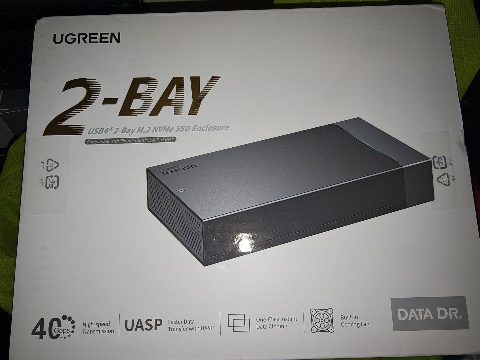 UGREEN 40Gbps Dual-Bay M.2 NVMe SSD Cloner with Software Raid | NVMe M.2 SSD Enclosure with Cooling Fan for MacBook M4/Pro/Max, Mac mini, Supports NVMe PCIe (Up to 16TB*2) customer photo 2