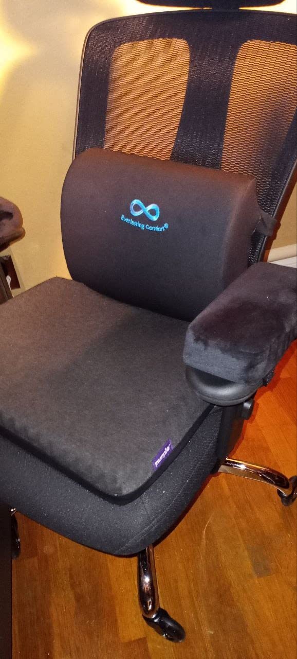 Sytas 400lbs Big and Tall Office Chair with Adjustable Headrest | Heavy Duty Executive Chair with Lumbar Support, High Back Computer Chair with Backrest and Flip-up Arms for Home Office, Black customer photo 2