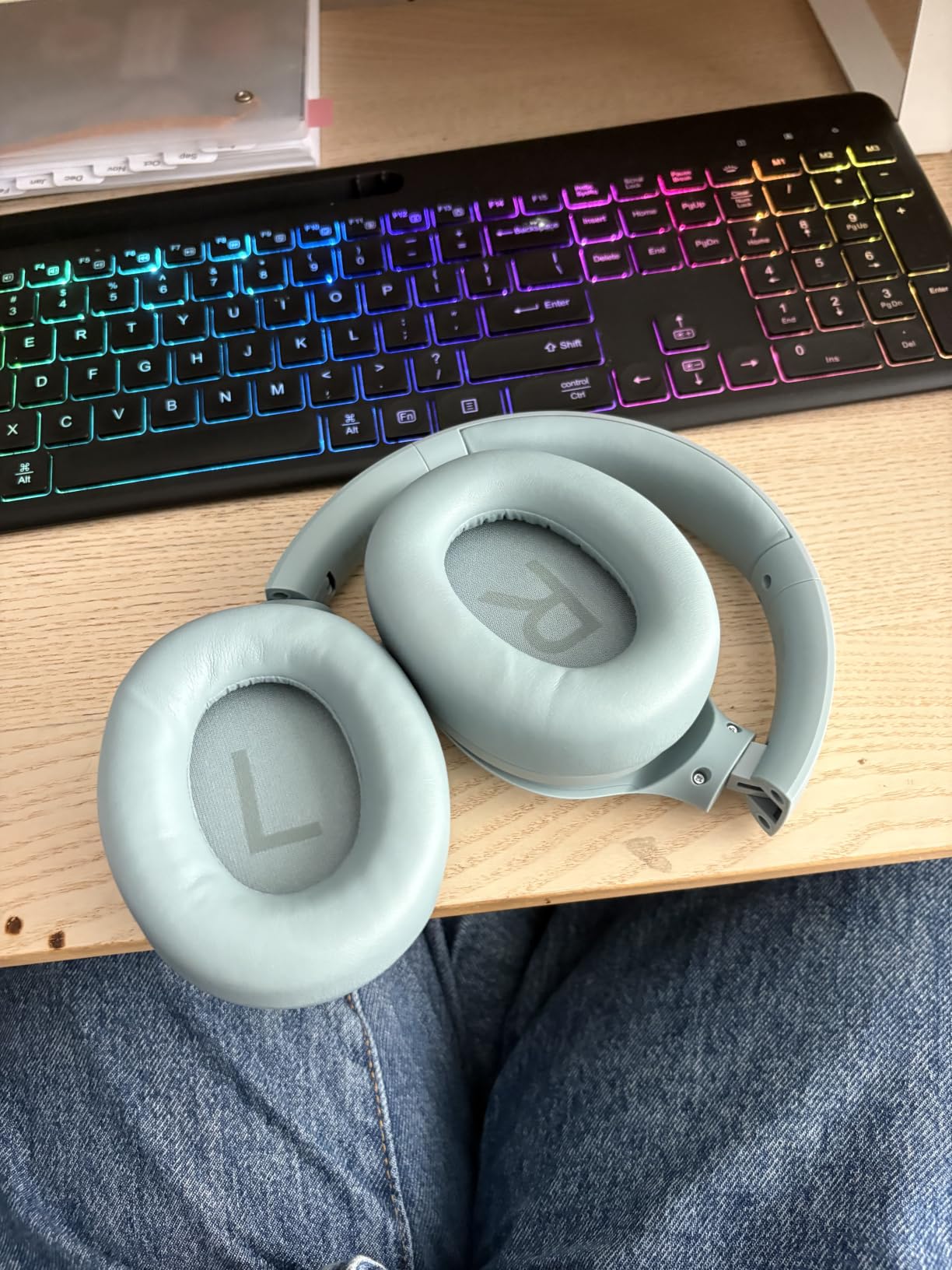TOZO HT3 Hybrid Noise Cancelling Wireless Headphones, 90H Over Ear Headset | Hi Res Audio, AI Voice Assistant, Dual Device Connection, 32 Custom EQs, Built In 5 Mics, ANC, Foldable, Bluetooth 6.0 Black customer photo 2