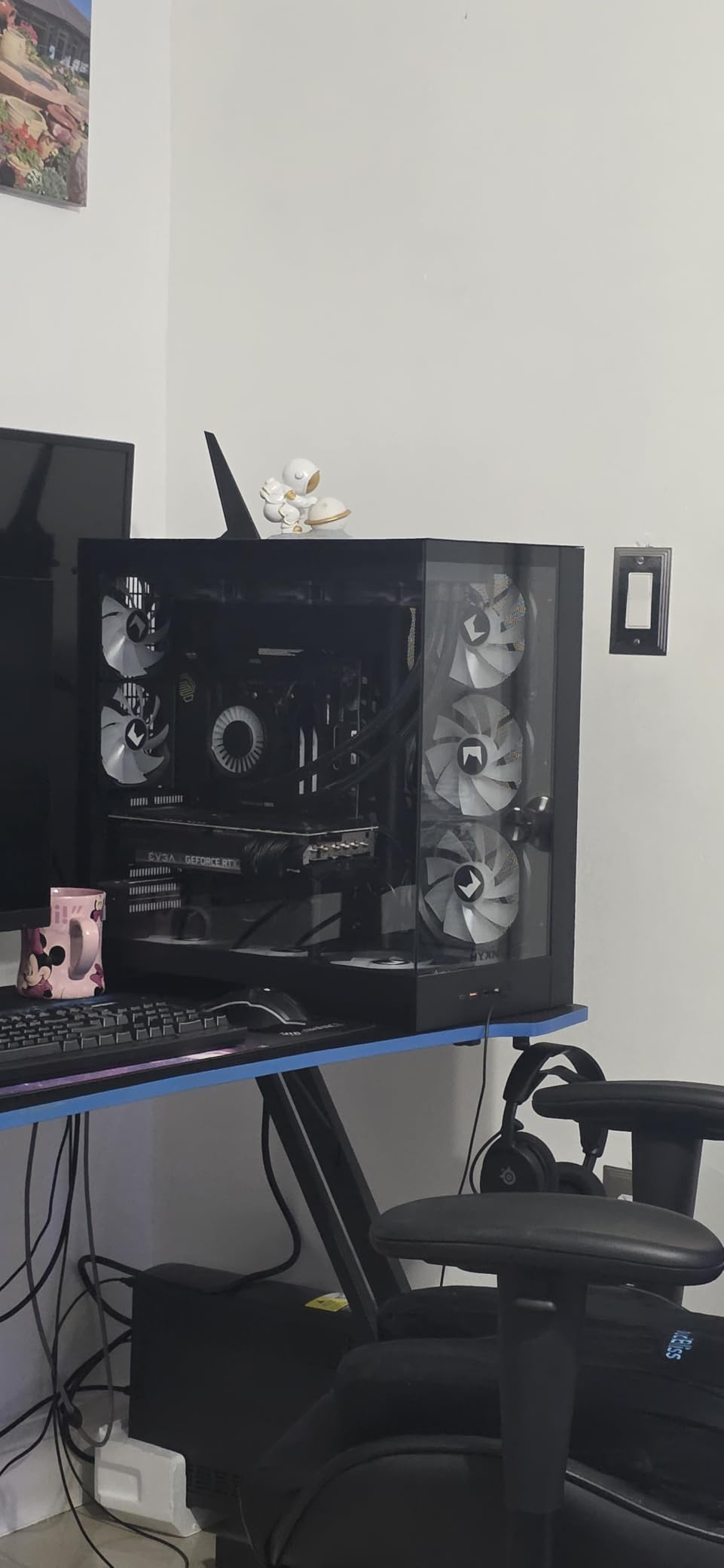 HYXN H2 (2026) ATX PC Case, Pre-installed 8 PWM ARGB Fans (6X140mm,2X120mm), Large Dual-Chamber ATX Mid-Tower Airflow Computer Case, Gaming PC Case, 420mm Radiator Support, Type-C 3.2 (Black RGB) customer photo 1