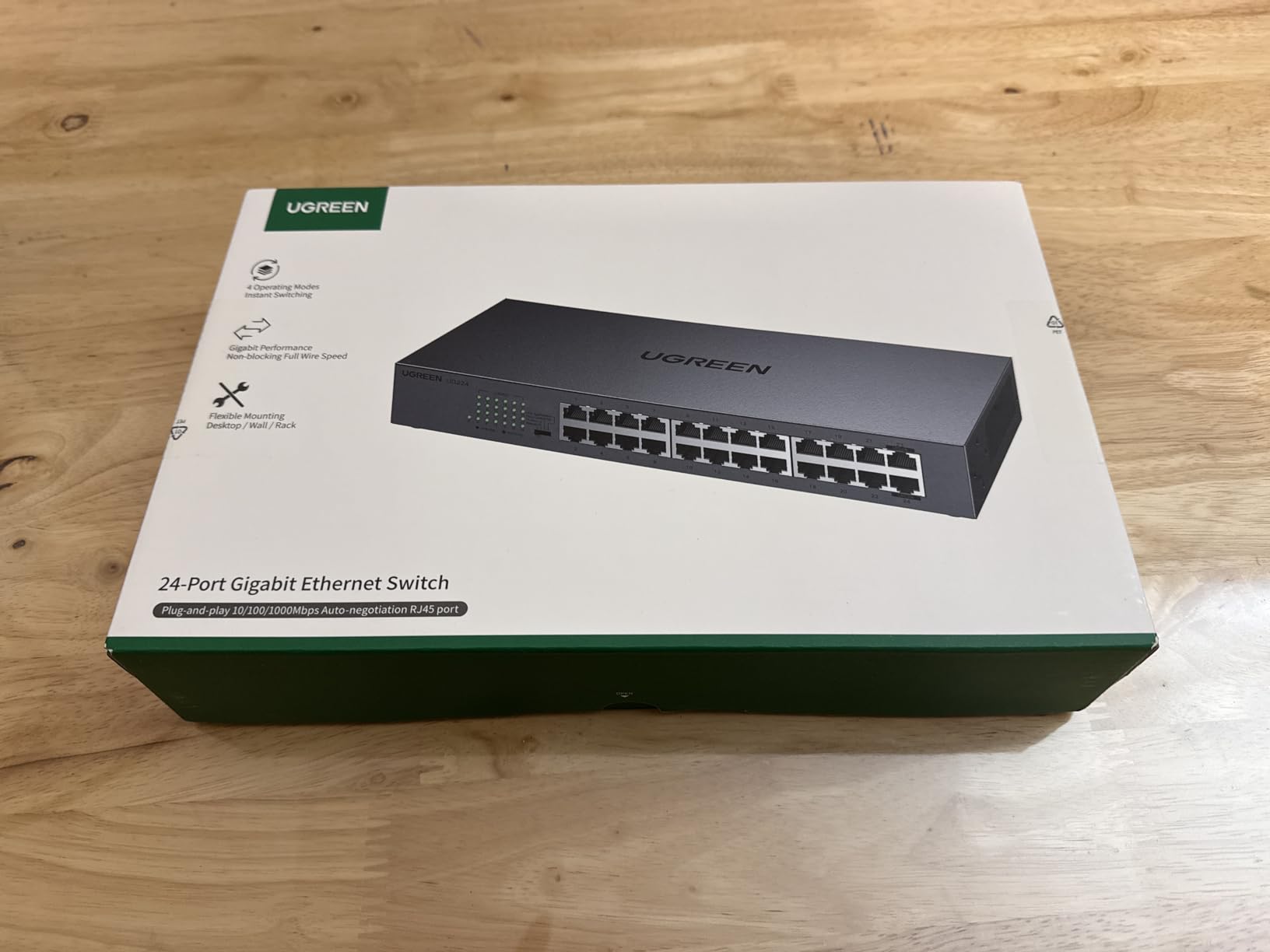 UGREEN 24 Port Gigabit Switch, Rackmount 4 Mode Plug & Play Ethernet Switch | Unmanaged Network Splitter for Office & Business, Metal Fanless customer photo 1