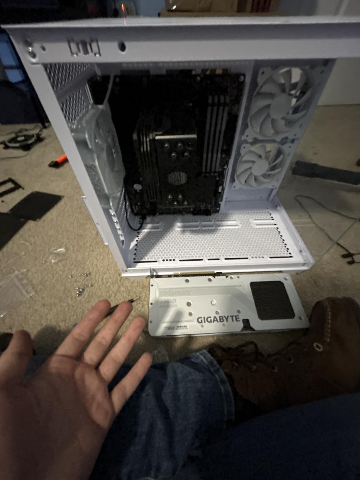 MUSETEX Y6 PC Case, Pre-Installed 7 Infinity Mirror PWM ARGB Fans, ATX Mid Tower Computer Case, Gaming PC Case with Type-C, 270 Degree Full View Tempered Glass, Black customer photo 1
