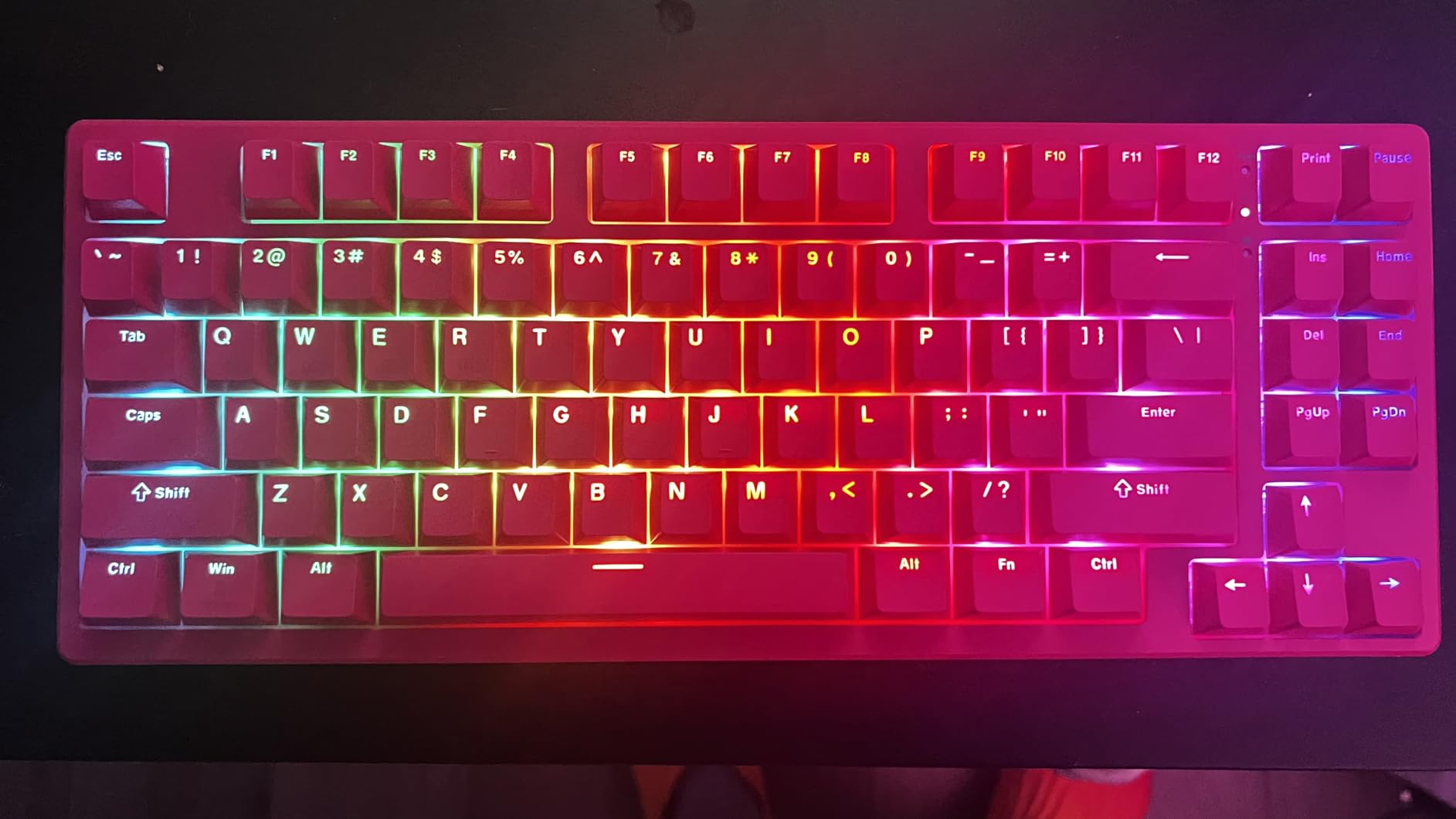 Kisnt KN85 Wireless Silent Mechanical Keyboard, 75% Layout, Bluetooth/2.4GHz/USB-C, Custom RGB Backlit, Hot Swappable, Quiet Typing for Windows/Mac/PC (Berry Red) customer photo 2