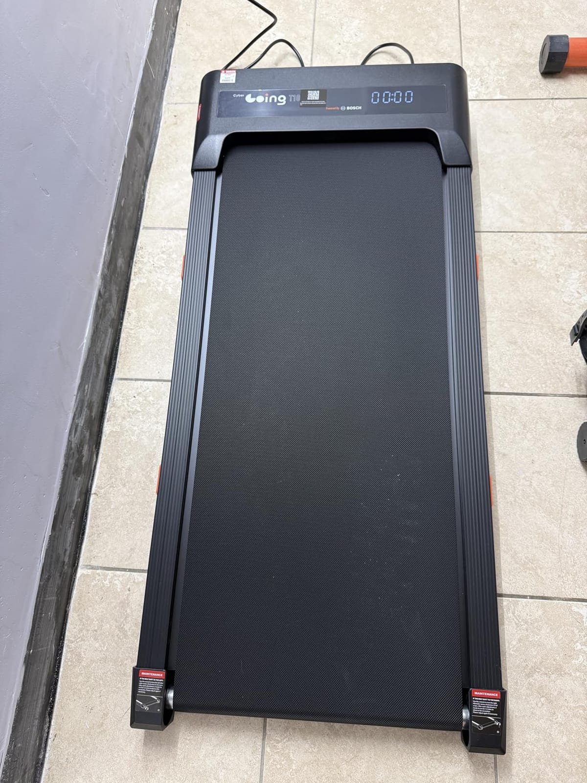 Cybergoing T10 Walking Pad Treadmill Powered By Bosch, Under Desk Treadmill, Fixed 7% Manual Incline, Up to 4 MPH, 2.5HP, 300lb Capacity, App + Remote, 15