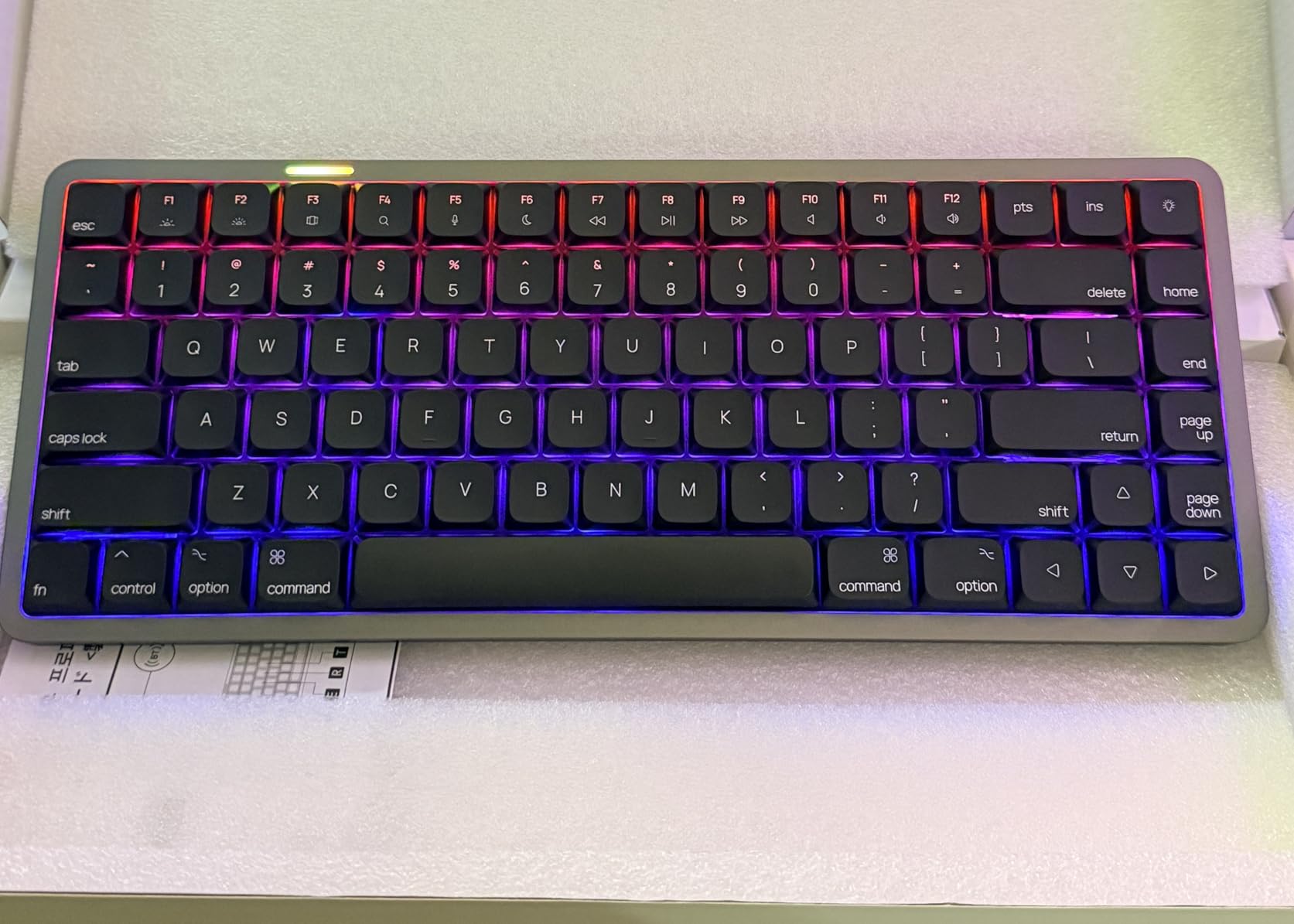 Akko Air 01 Low Profile Wireless Mechanical Keyboard RGB Backlit, Hot Swappable Native Mac Layout 2.4GHz/Wired/BT Aluminum Gaming Keyboard, Ink Black, Kailh Cloud Switch customer photo 2
