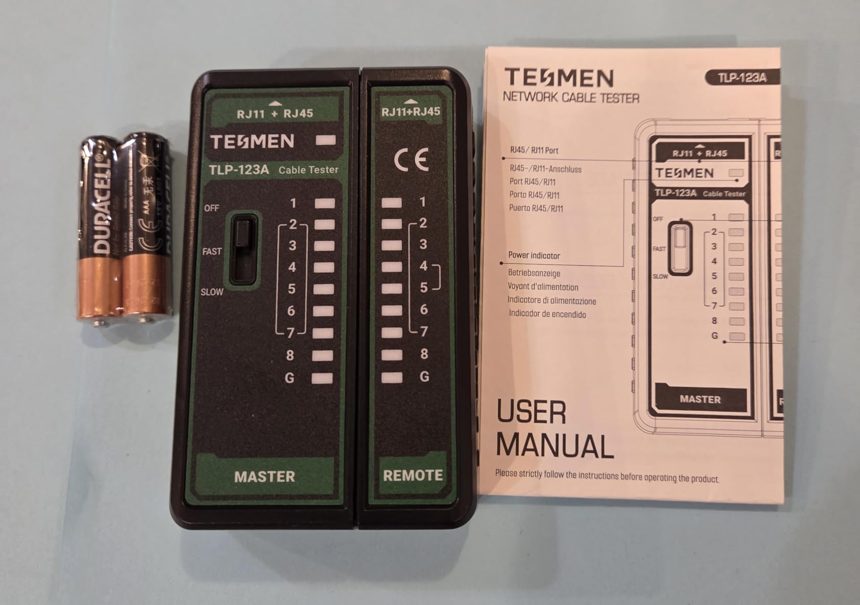 TESMEN TLP-123A Network Cable Tester for RJ11 RJ45, Ethernet Wire Tool for CAT5/CAT5E/CAT6/CAT6A/CAT7/UTP&STP, LAN & TEL Continuity Test customer photo 2