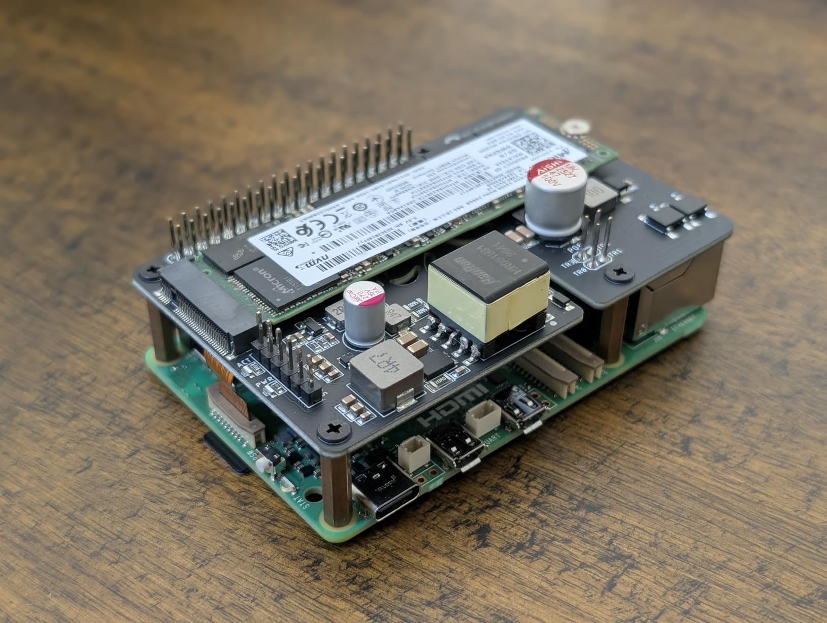 PoE+ M.2 NVMe HAT for Raspberry Pi 5 | 802.3at Ethernet Power and PCIe M-Key SSD Expansion Board, Supports 2230/2242/2260/2280 (Pi 5 and SSD Not Included) customer photo 1