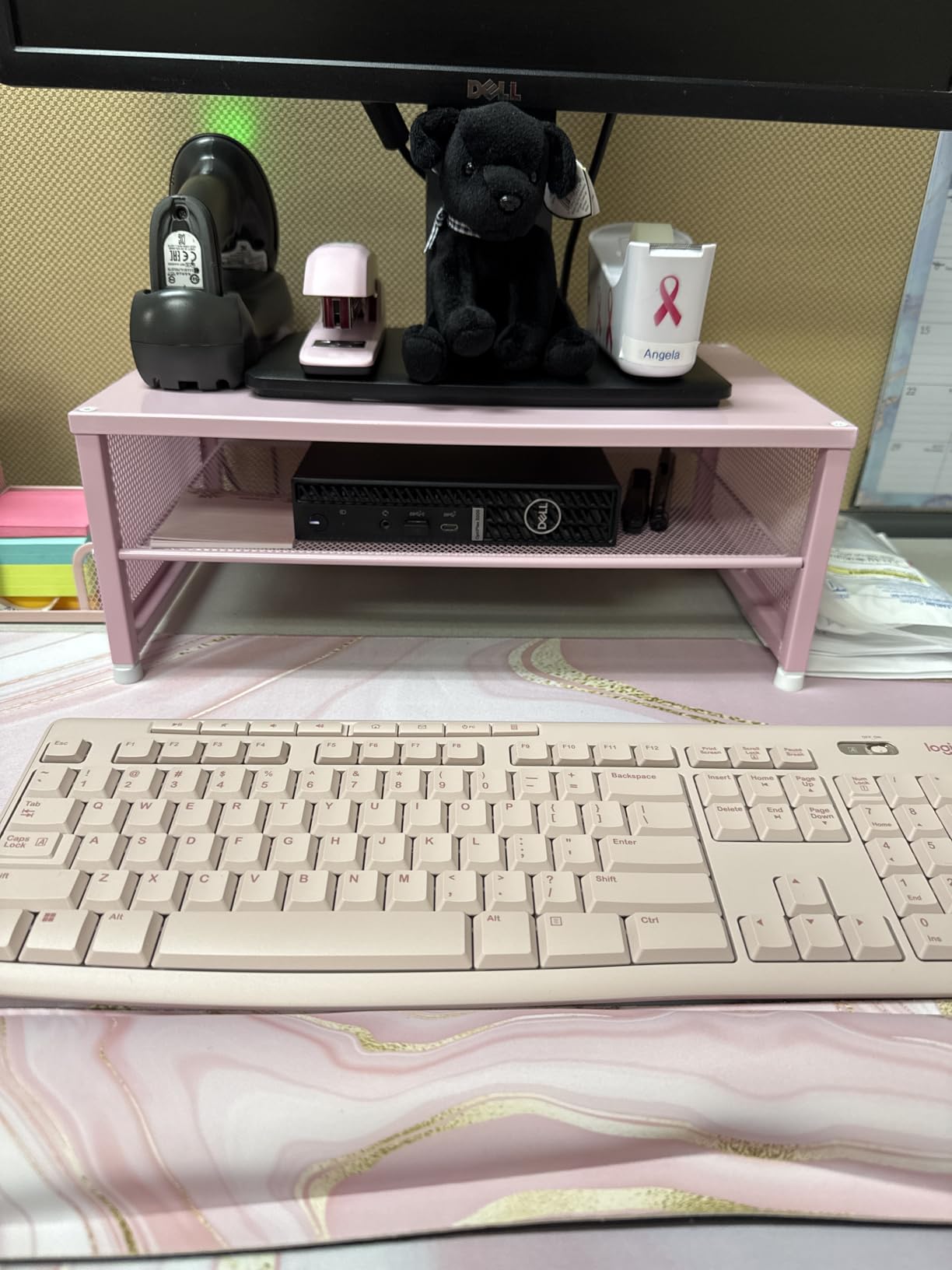 ECOLOVI Adjustable Wood Computer Monitor Stand Riser, Office Desk Organizer and Accessories for Monitor, Laptop, PC, Printer, Office Desk Accessories Workspace Organizer for Home Office Supplies, Brown customer photo 1