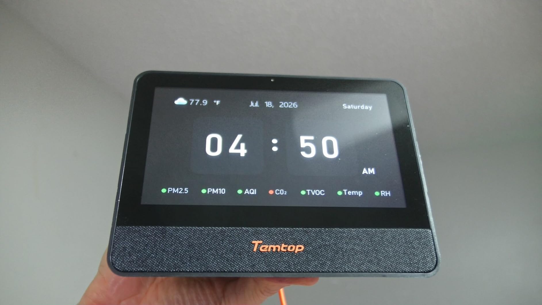 Temtop WiFi Air Quality Monitor M100 2nd Gen, 7 Inch Touchscreen CO2 Detector & Air Quality Tester for PM2.5 PM10 TVOC Temperature Humidity, Air Analyzer for Home Office with LoRa Extension customer photo 2