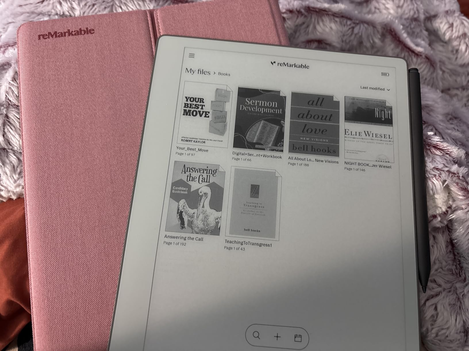 reMarkable Paper Pure with Marker Plus and Ocean Blue Sleeve Folio | 10.3” paper tablet with black and white display, e ink digital notebook for better thinking, writing, and reading customer photo 1