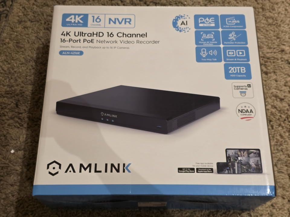 AMLINK 12MP 16CH AI NVR (8-Port PoE), Smart NVR, Human Detection & Vehicle Detection - Supports 16 x 12MP IP Cameras customer photo 2