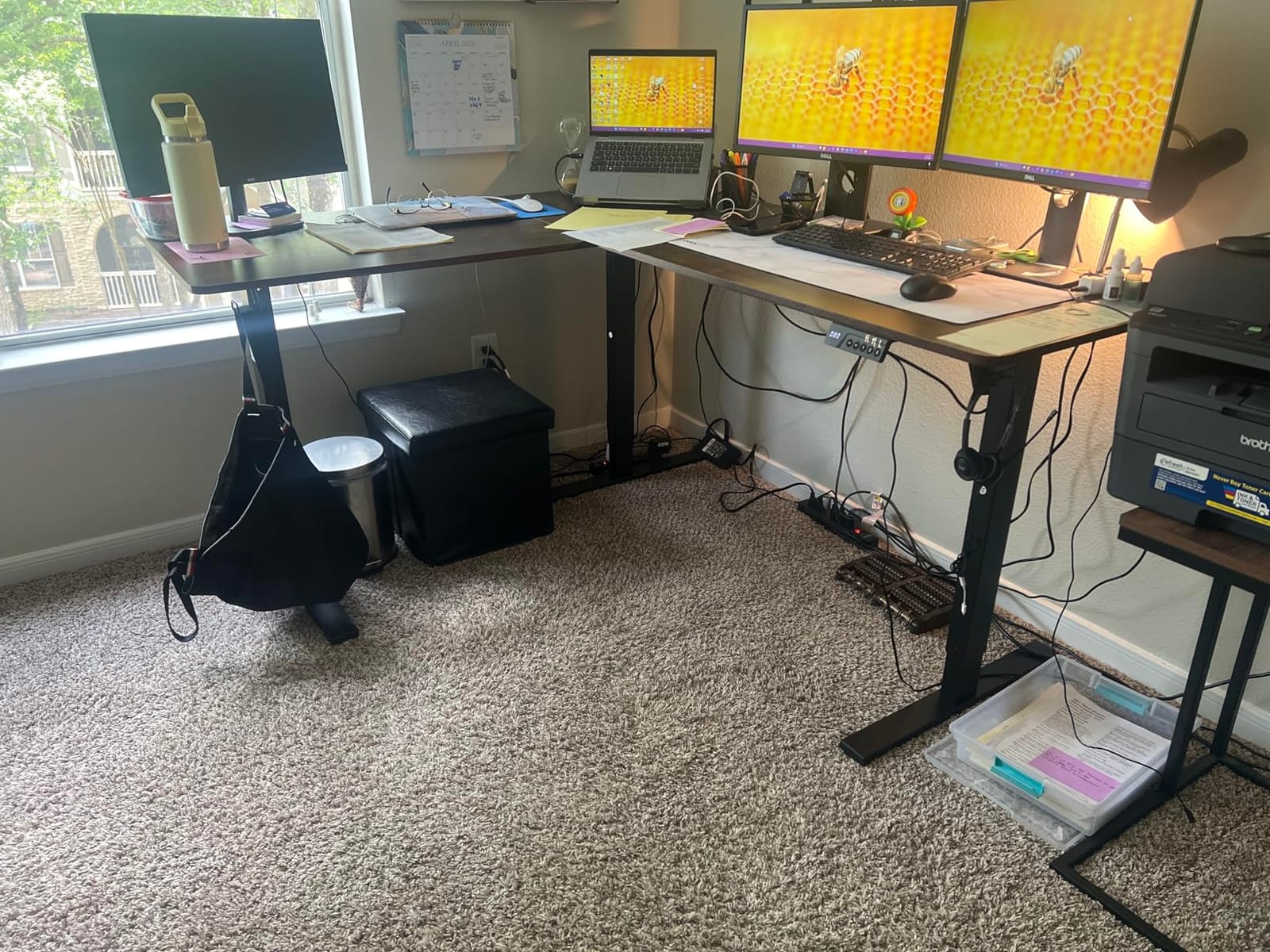 SIAGO 63x55 Inch L-Shaped Standing Desk with Charging Station Corner Desk | Adjustable L Shape Corner Computer Desk with Memory Controller, Splice Board Ergonomic Sit Stand Workstation for Home Office customer photo 1