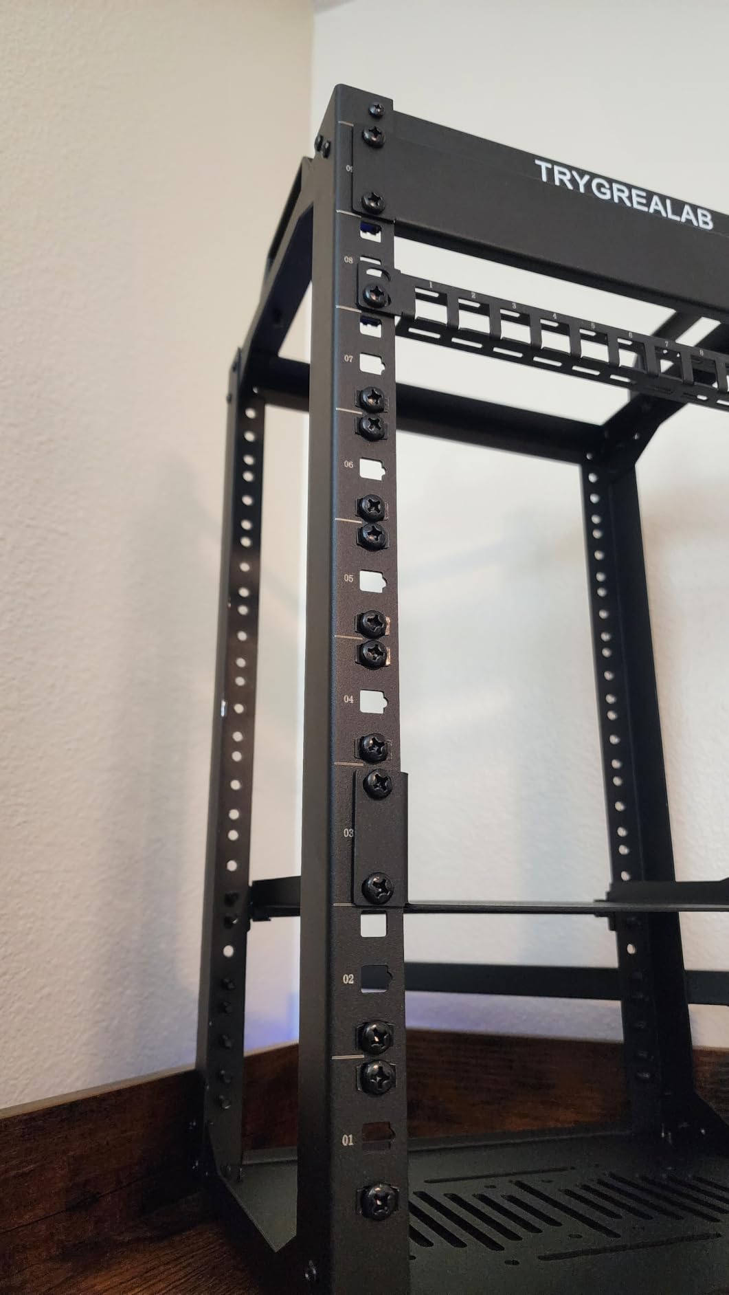 Portable 10 Inch Mini Server Rack 9U for Homelab DIY, Open Frame SPCC Steel Mini Network Rack with Shelf Patch Panel Fan Mount, Modular Rack for Mini PCs, Switches, Routers, Self Hosting Labs customer photo 2