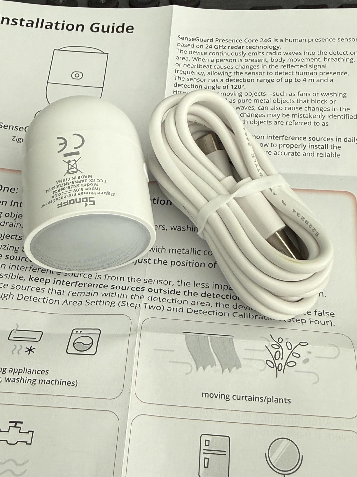 SONOFF SNZB-06P24 Zigbee Presence Sensor, 24GHz mmWave & Light Sensor, Zone Positioning, Self-Learning Calibration, Ceiling Mount, Works with Home Assistant, Alexa, SmartThings, Hub Required customer photo 1
