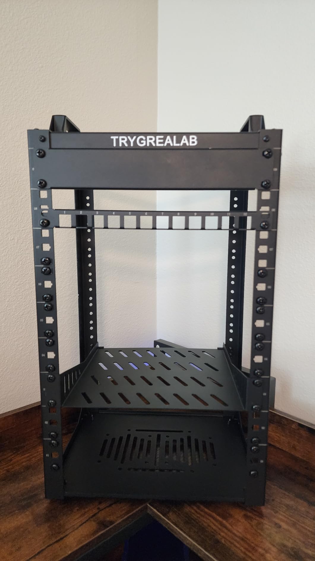 9U 10 Inch Open Frame Mini Server Rack with 1KG 1.75mm PETG Filament, Portable Mini Homelab Cabinet with Shelf, Patch Panel, SPCC Steel Modular Network Setup for Raspberry Pi Mini PC Switch Router customer photo 1