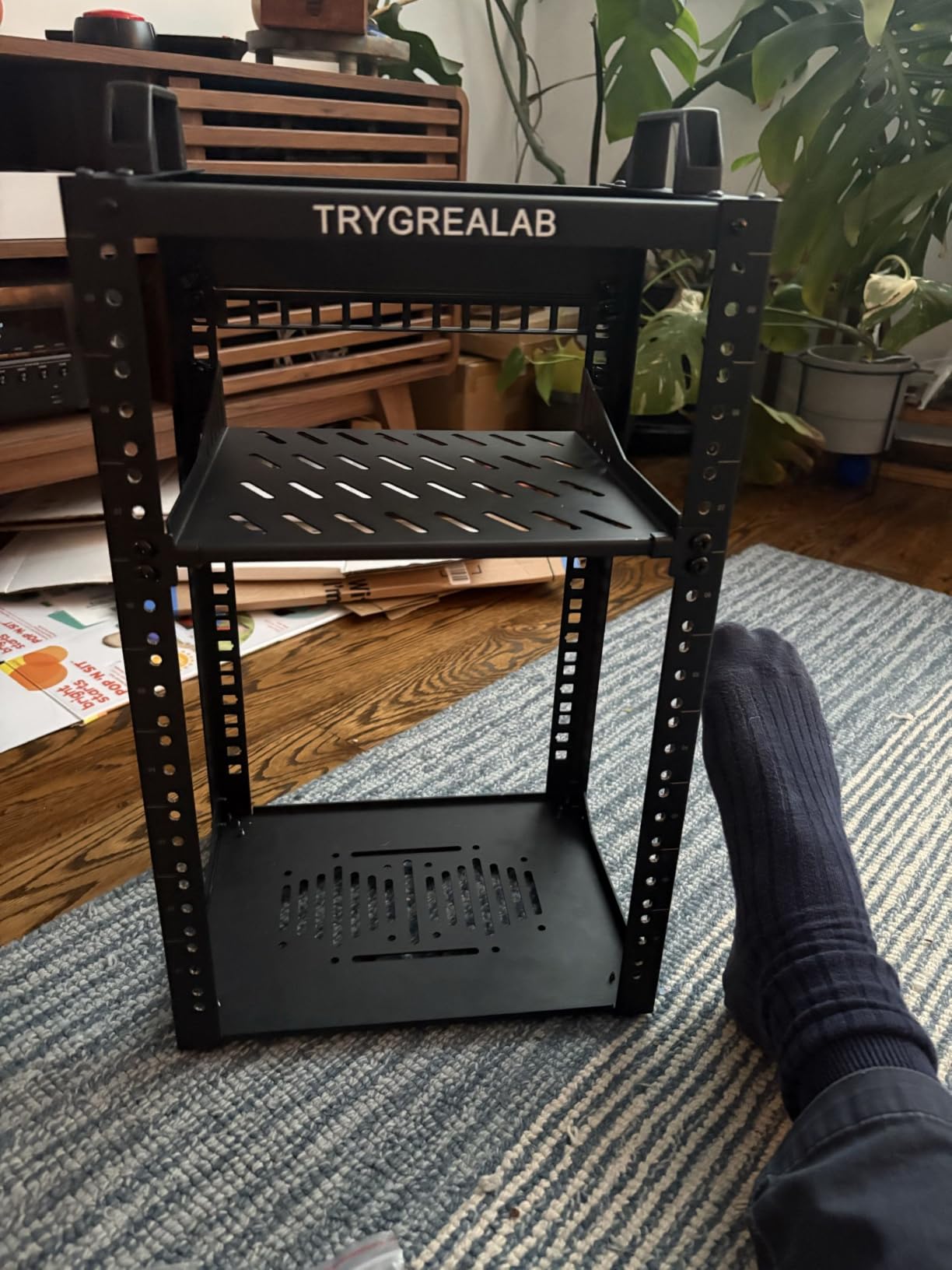 9U 10 Inch Open Frame Mini Server Rack with 1KG 1.75mm PETG Filament, Portable Mini Homelab Cabinet with Shelf, Patch Panel, SPCC Steel Modular Network Setup for Raspberry Pi Mini PC Switch Router customer photo 2
