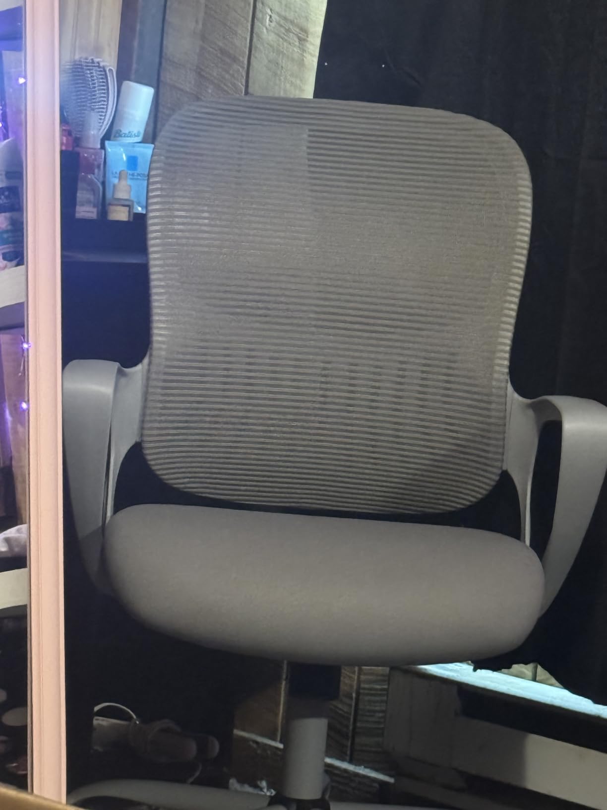 Sweetcrispy Home Office Managerial Executive Chair with Ergonomic Design | Mid-Back Mesh 360 Swivel, Comfortable Lumbar Support, Comfy Arms for Bedroom, Study, Student, Black customer photo 1