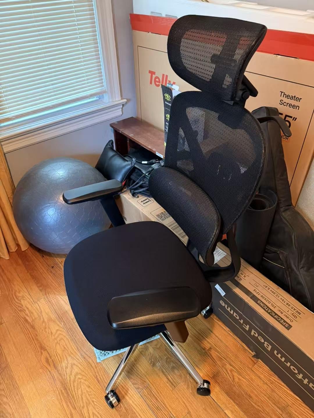 Ergonomic Mesh Office Chair, Desk Chairs with Adjustable Lumbar Support, 4D Flip-up Arms & 3D Headrest, Comfy High Back Breathable Mesh Computer Chair for Home Office, 400lbs (Black) customer photo 1