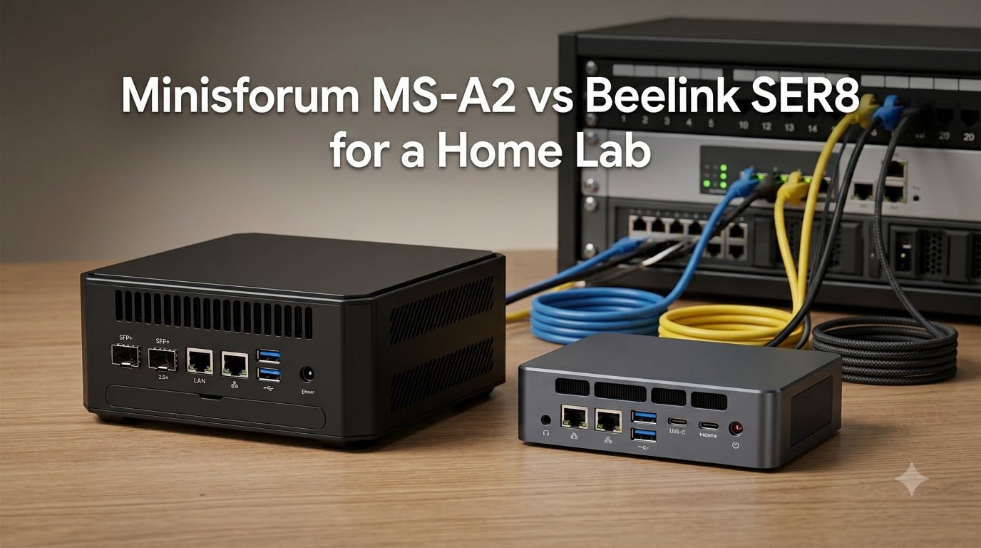 Minisforum MS-A2 vs Beelink SER8 for a Home Lab