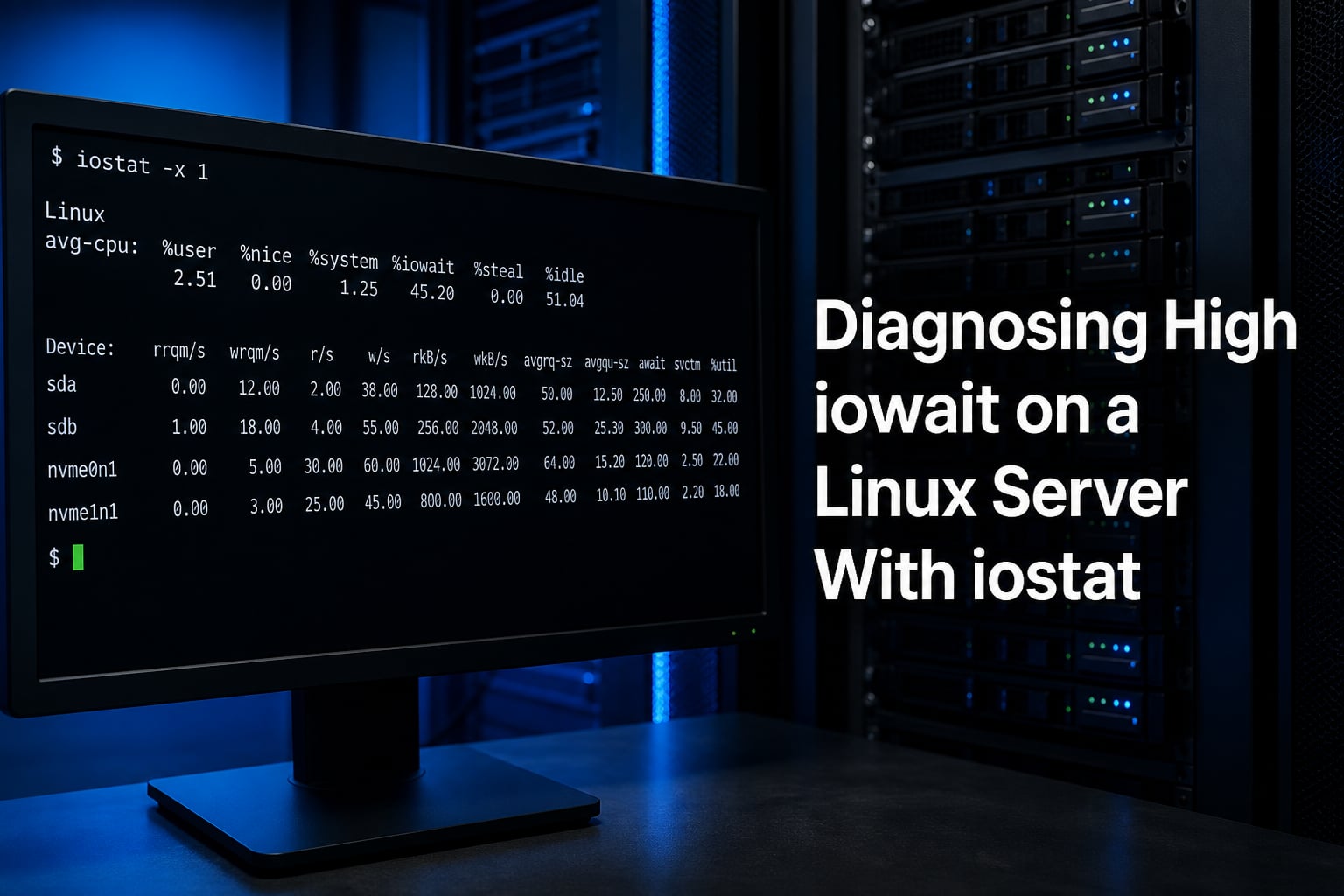 Diagnosing High iowait on a Linux Server With iostat