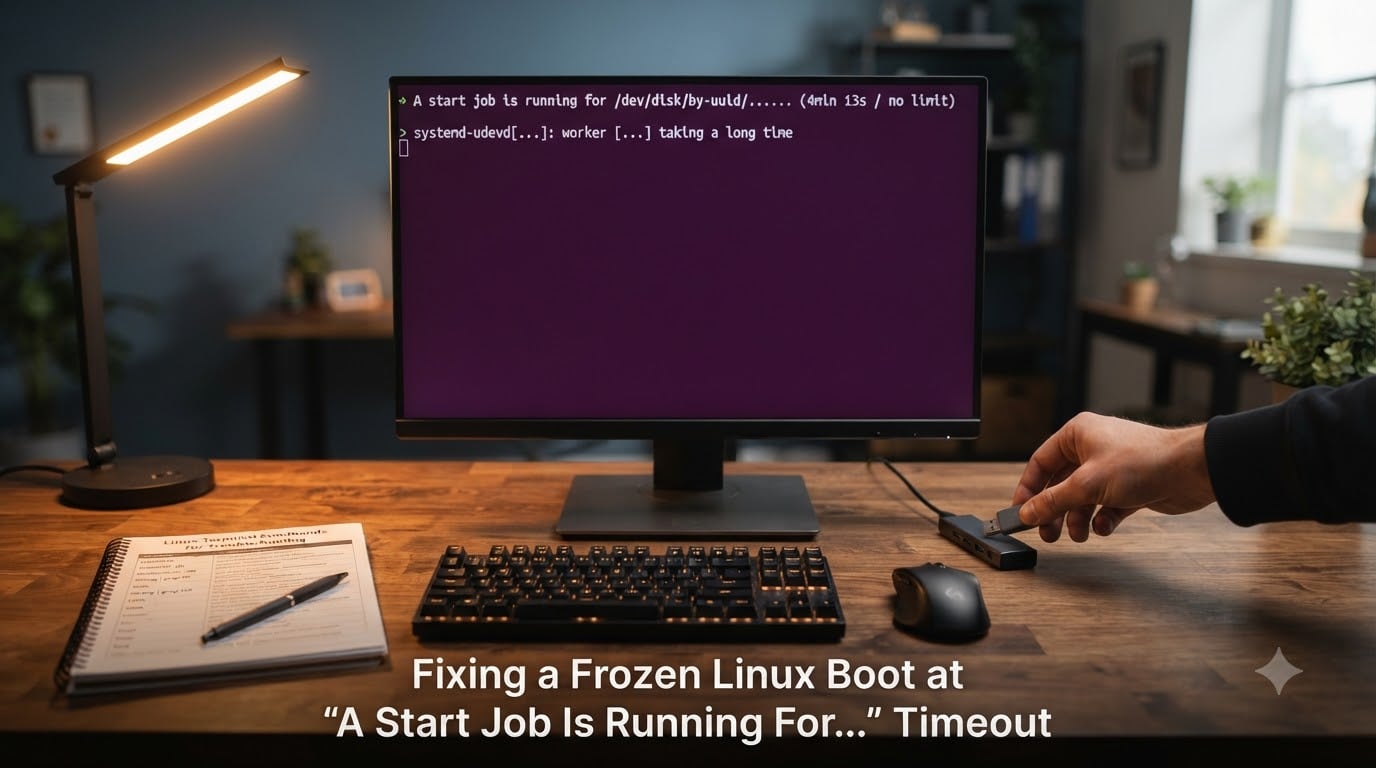 Fixing a Frozen Linux Boot at "A Start Job Is Running For..." Timeout