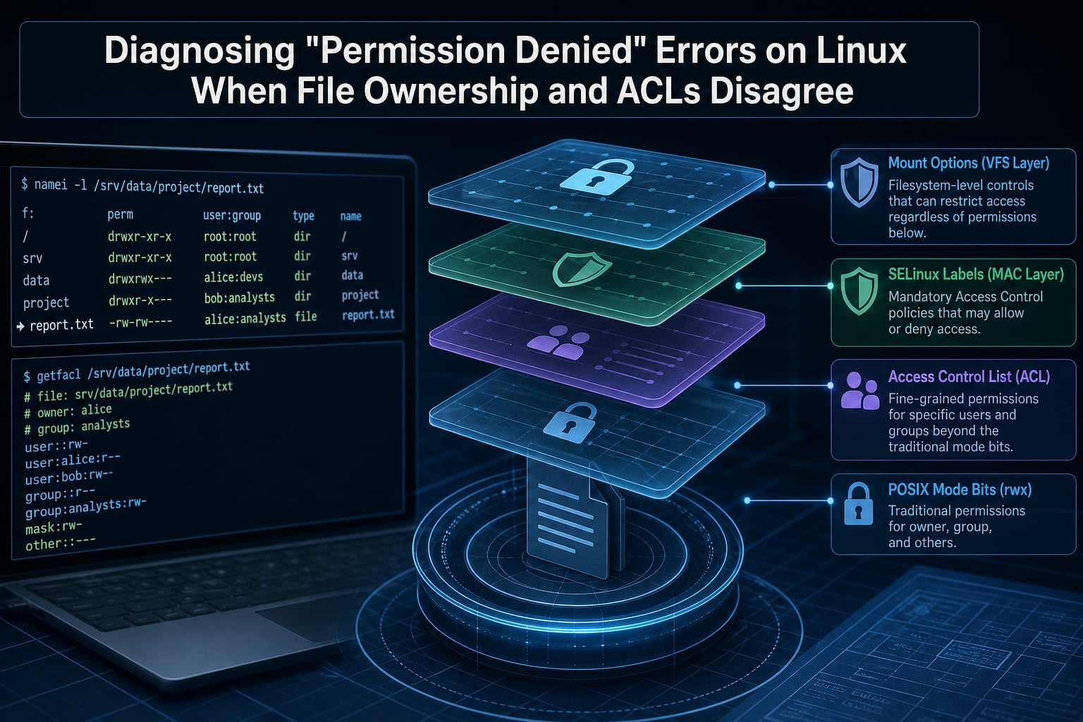 Diagnosing "Permission Denied" Errors on Linux When File Ownership and ACLs Disagree