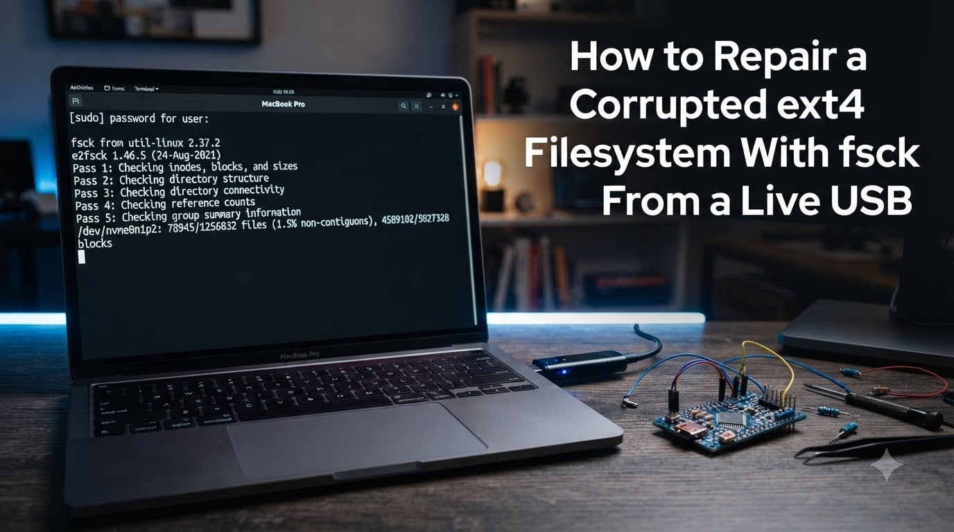 How to Repair a Corrupted ext4 Filesystem With fsck From a Live USB