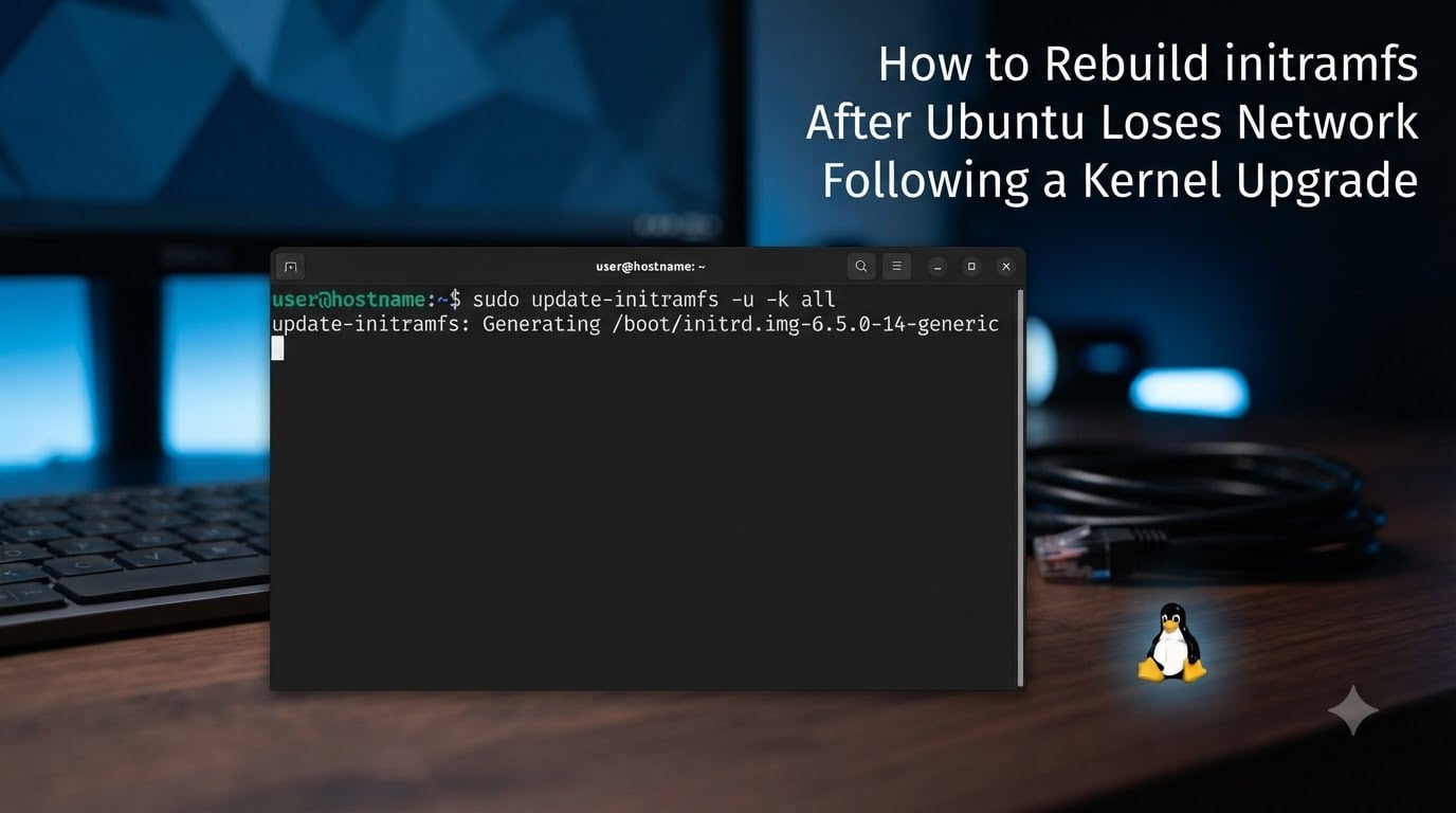 How to Rebuild initramfs After Ubuntu Loses Network Following a Kernel Upgrade