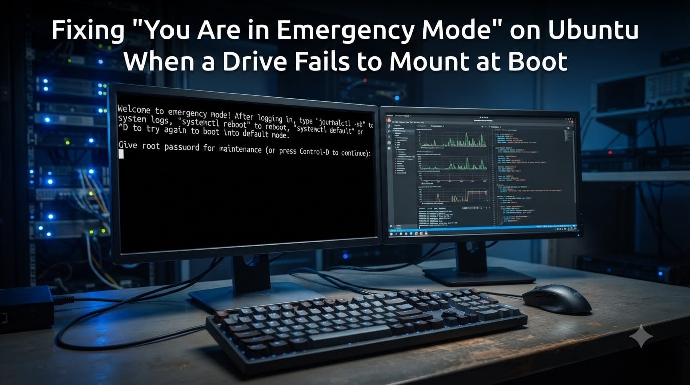 Fixing "You Are in Emergency Mode" on Ubuntu When a Drive Fails to Mount at Boot