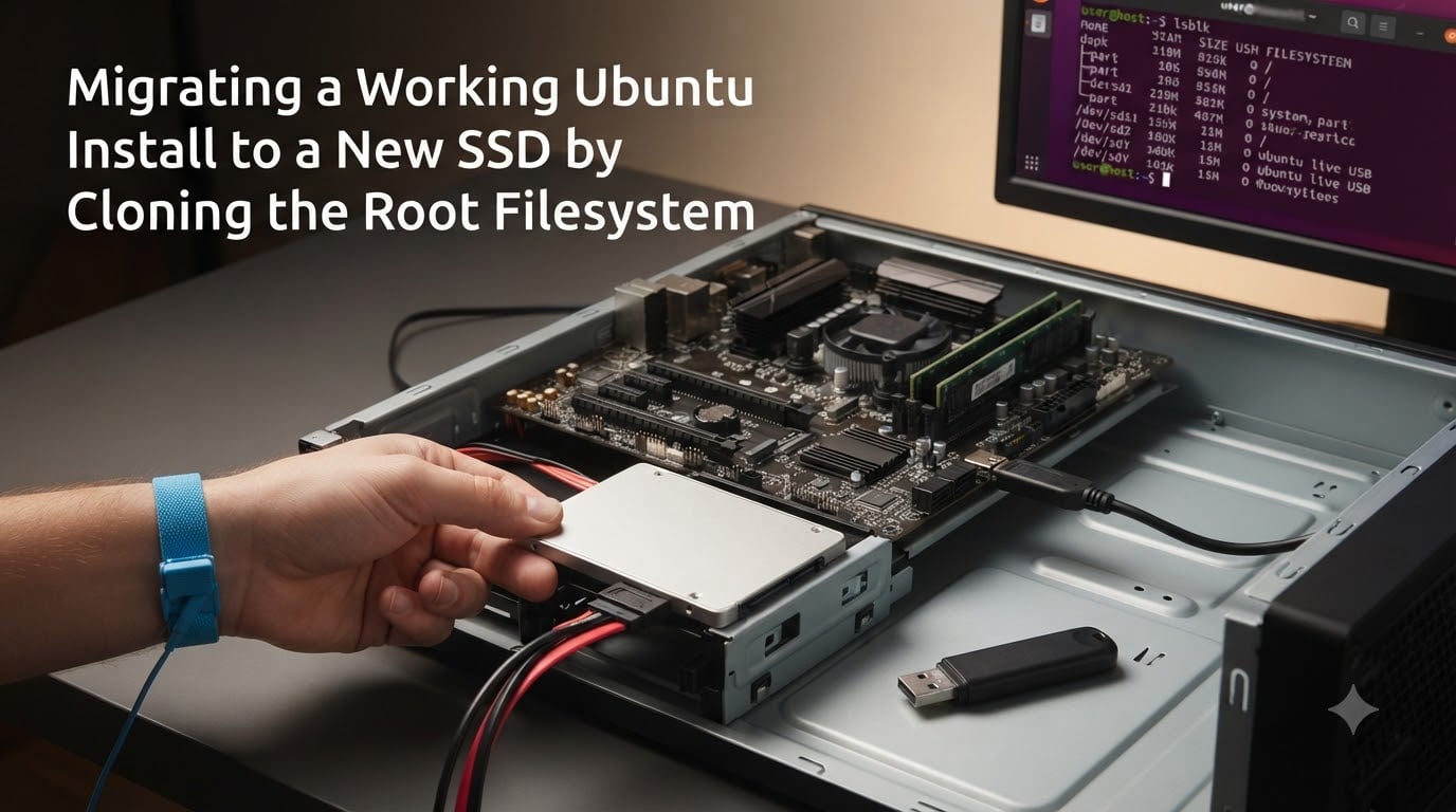Migrating a Working Ubuntu Install to a New SSD by Cloning the Root Filesystem