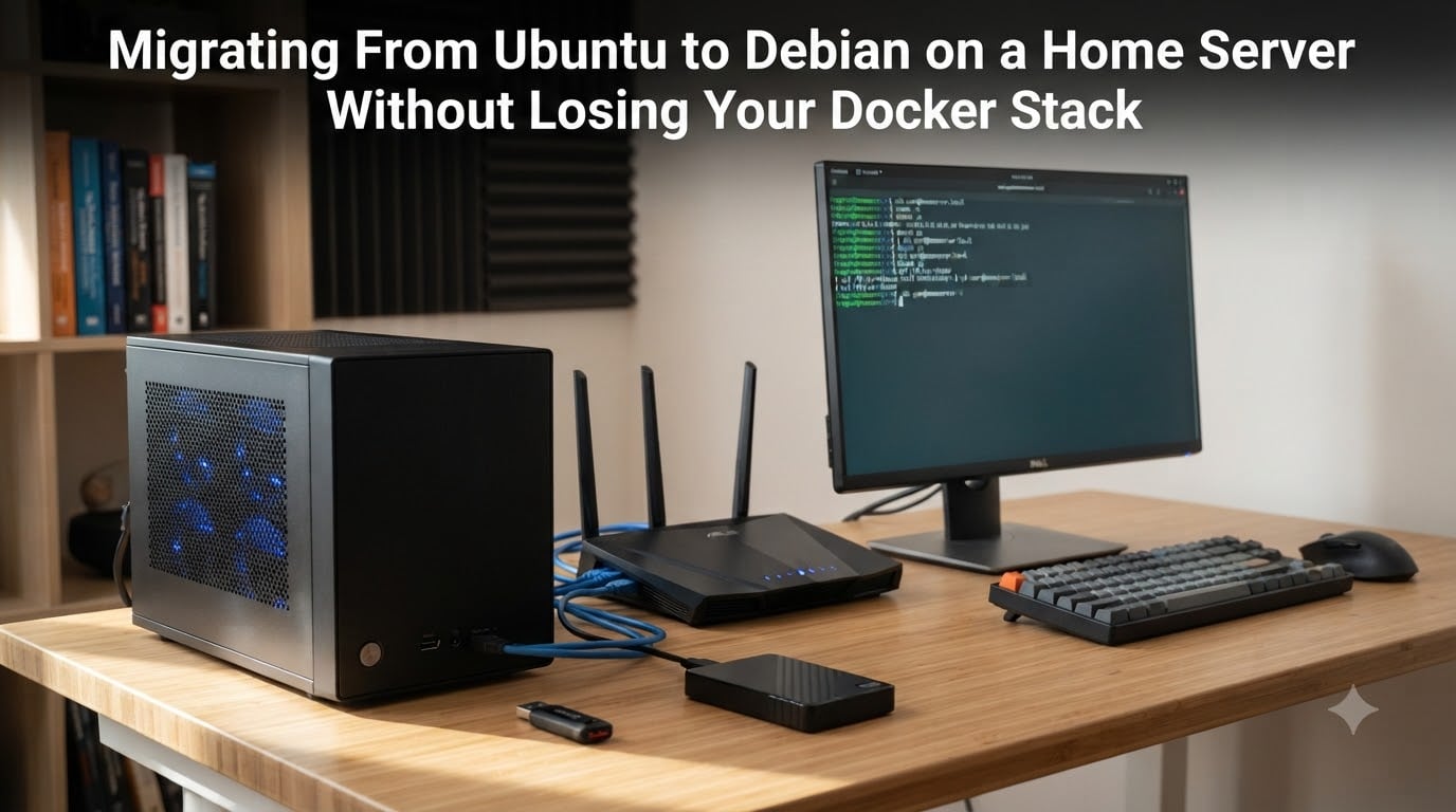 Migrating From Ubuntu to Debian on a Home Server Without Losing Your Docker Stack