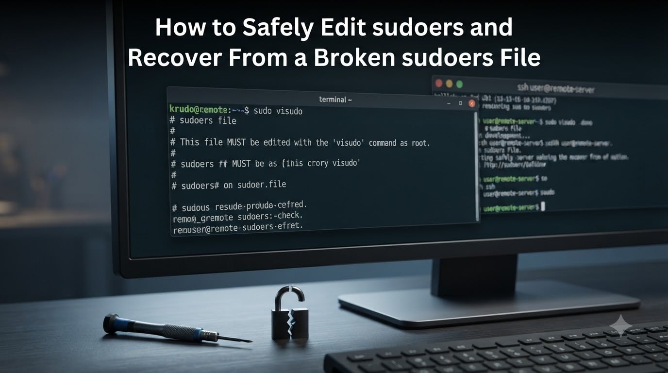 How to Safely Edit sudoers and Recover From a Broken sudoers File