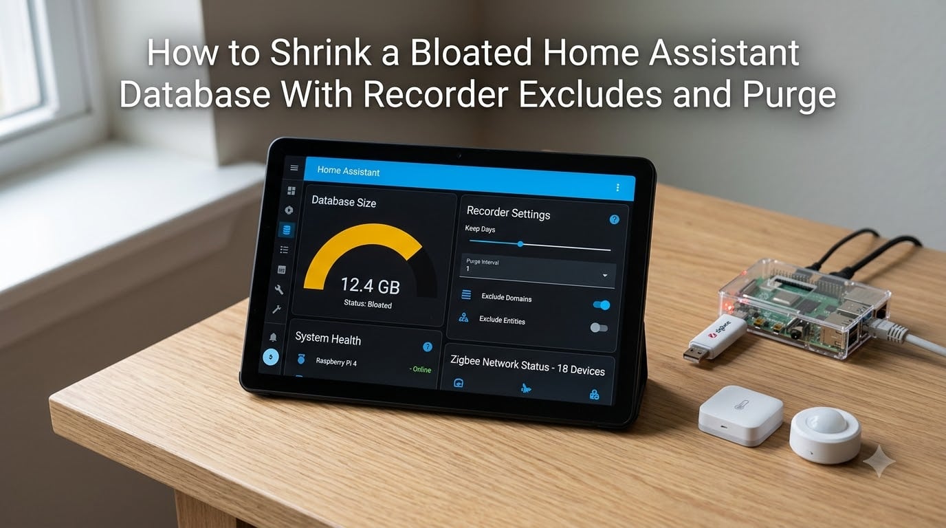 How to Shrink a Bloated Home Assistant Database With Recorder Excludes and Purge