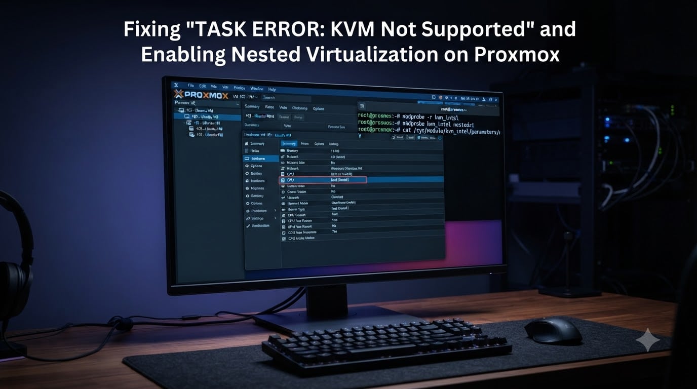 Fixing "TASK ERROR: KVM Not Supported" and Enabling Nested Virtualization on Proxmox