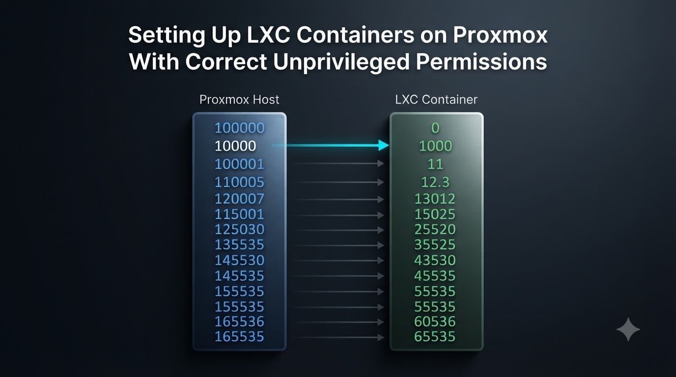 Setting Up LXC Containers on Proxmox With Correct Unprivileged Permissions