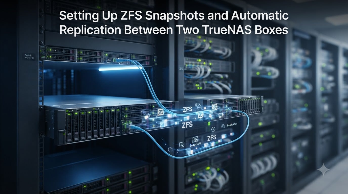 Setting Up ZFS Snapshots and Automatic Replication Between Two TrueNAS Boxes