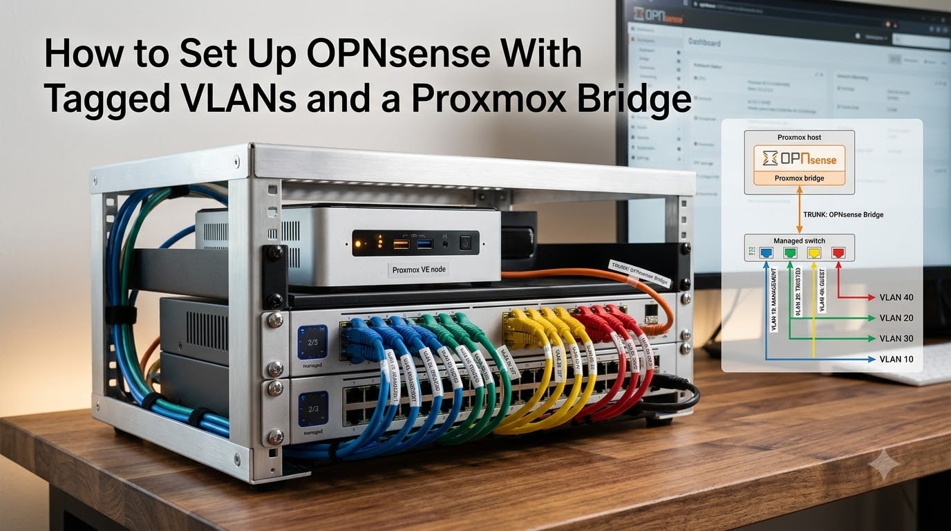 How to Set Up OPNsense With Tagged VLANs and a Proxmox Bridge