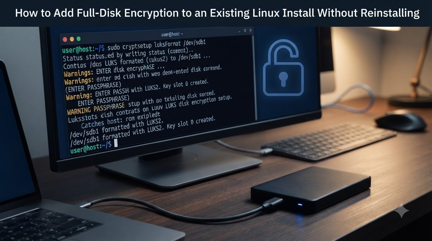 How to Add Full-Disk Encryption to an Existing Linux Install Without Reinstalling