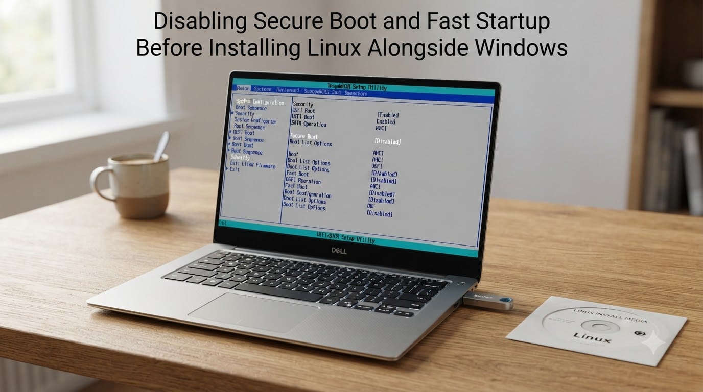 Disabling Secure Boot and Fast Startup Before Installing Linux Alongside Windows