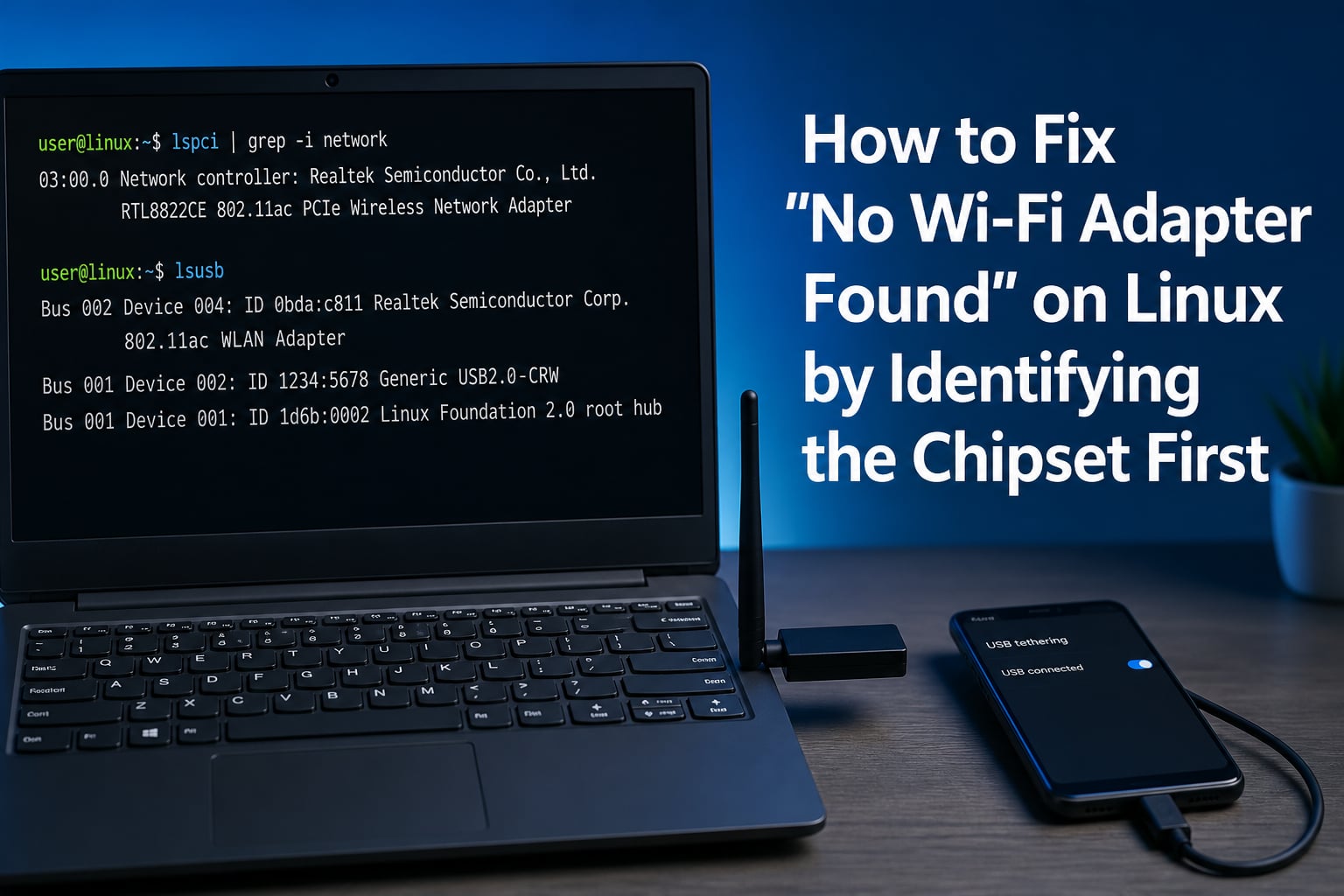 How to Fix "No Wi-Fi Adapter Found" on Linux by Identifying the Chipset First
