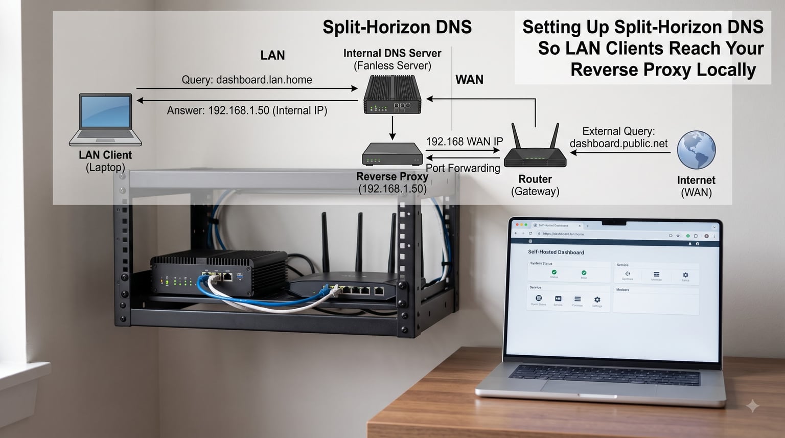 Setting Up Split-Horizon DNS So LAN Clients Reach Your Reverse Proxy Locally