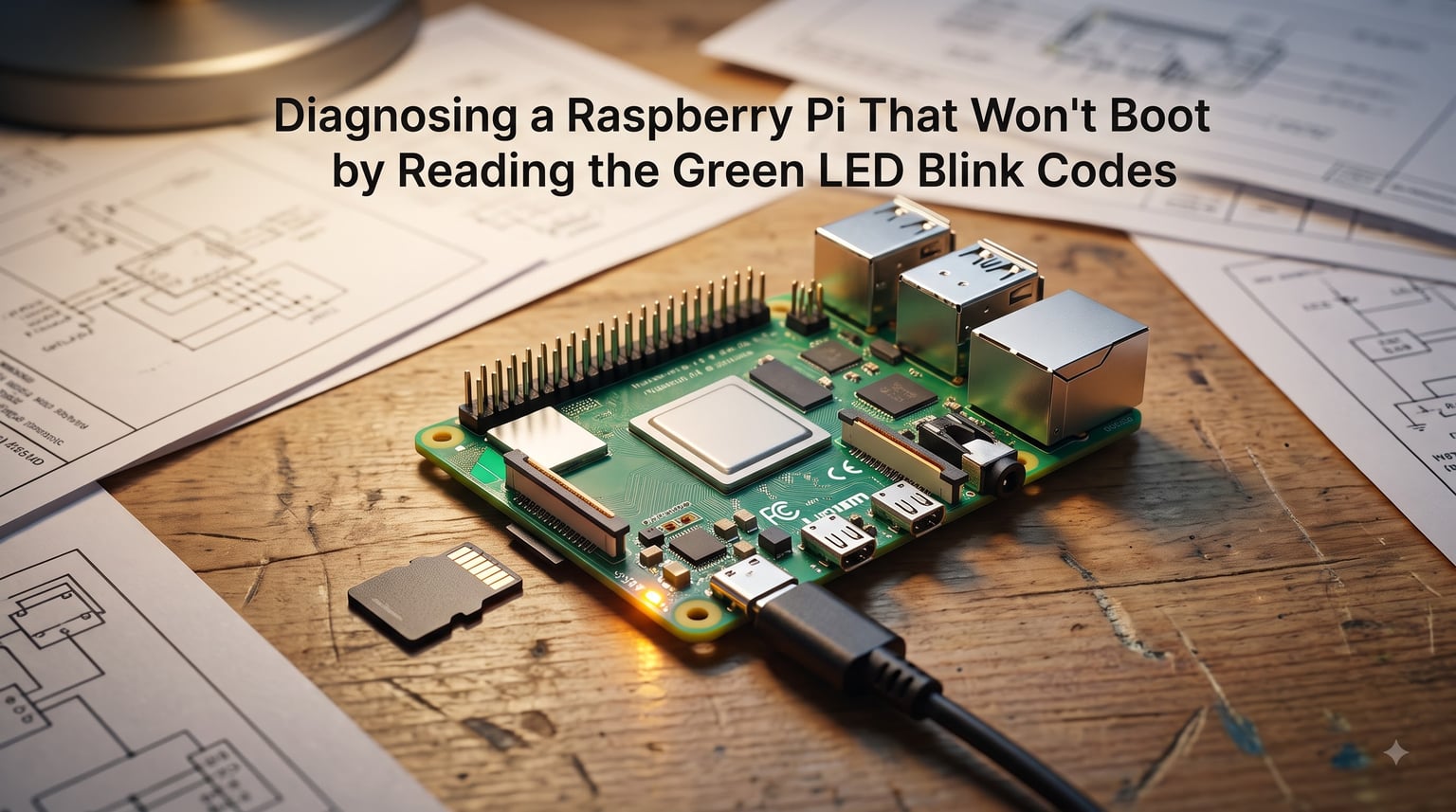Diagnosing a Raspberry Pi That Won't Boot by Reading the Green LED Blink Codes