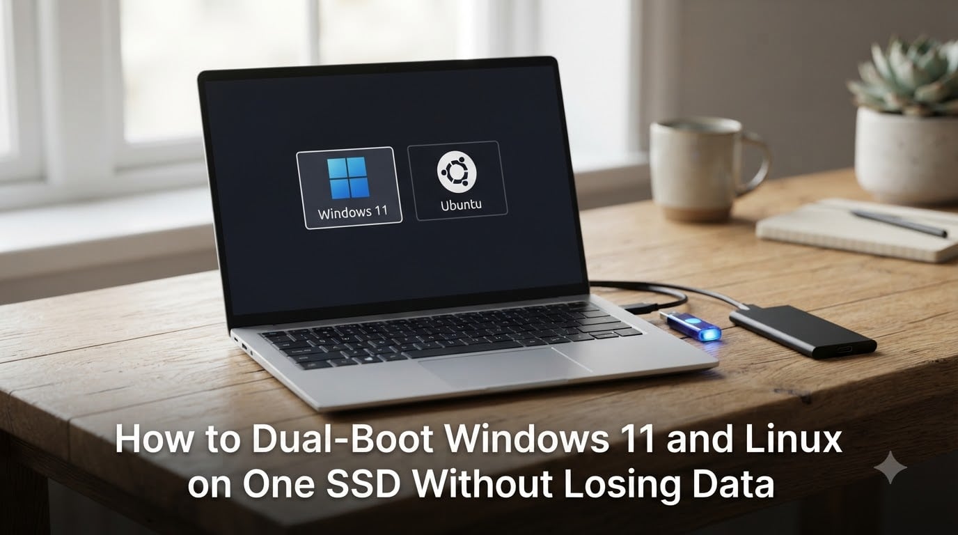 How to Dual-Boot Windows 11 and Linux on One SSD Without Losing Data