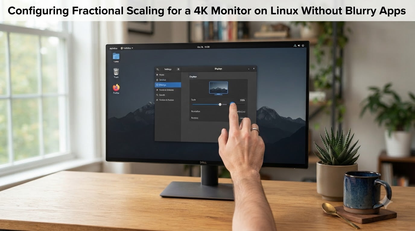 Configuring Fractional Scaling for a 4K Monitor on Linux Without Blurry Apps
